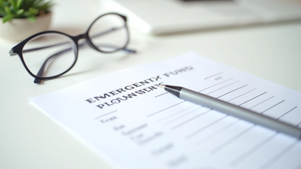 Emergency fund planning document with savings goals checklist